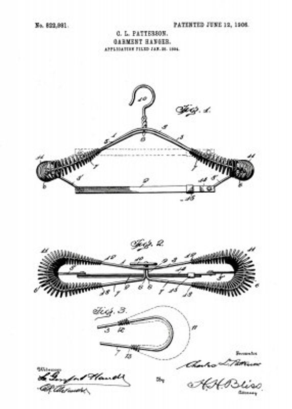 Garment Hanger Patent 1906