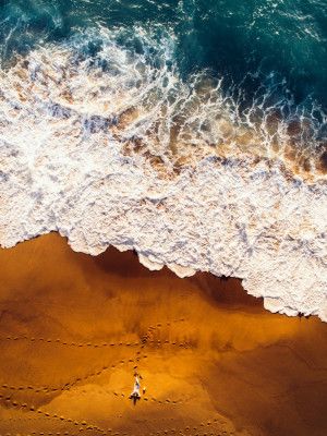 Serene Beach Scene With Golden Sand
