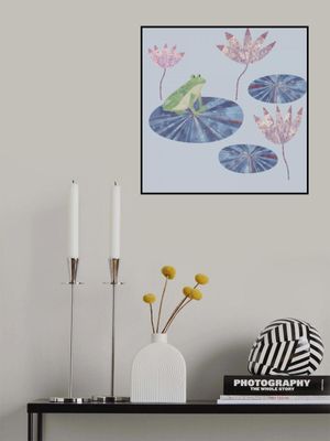 Frog On A Lily Pad Blue