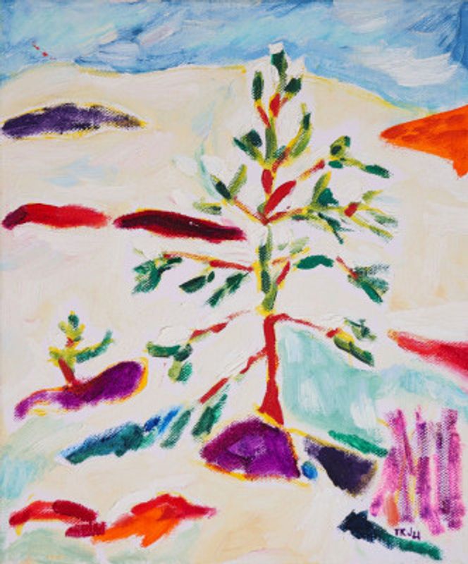 Small Tree At The Forest Edge In Winter, Tamara Jare, oil on canvas