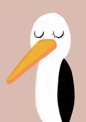 Peaceful Stork With Closed Eyes