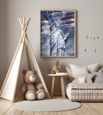 Modern Art STATUE OF LIBERTY | blue