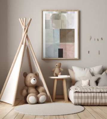 Architectural Echoes Modern Geometric Layered Art Print