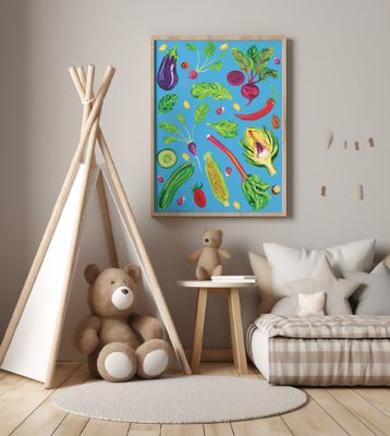 Spring Vegetables Blue