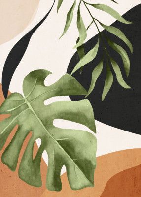 Abstract Art Tropical Leaves 23