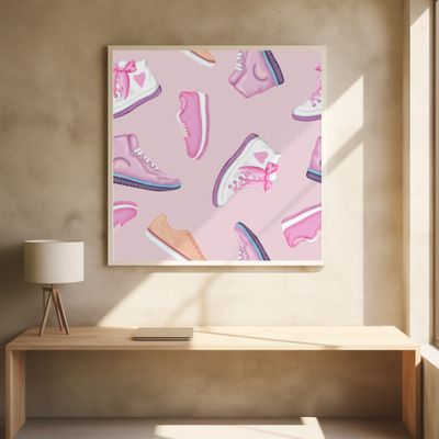 Sneakers and Bows Pattern