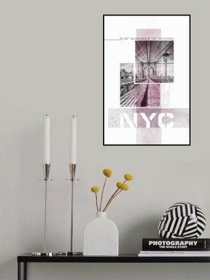 Poster Art NYC Brooklyn Bridge | pink marble