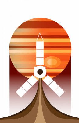 Juno Jupiter retro Space Art