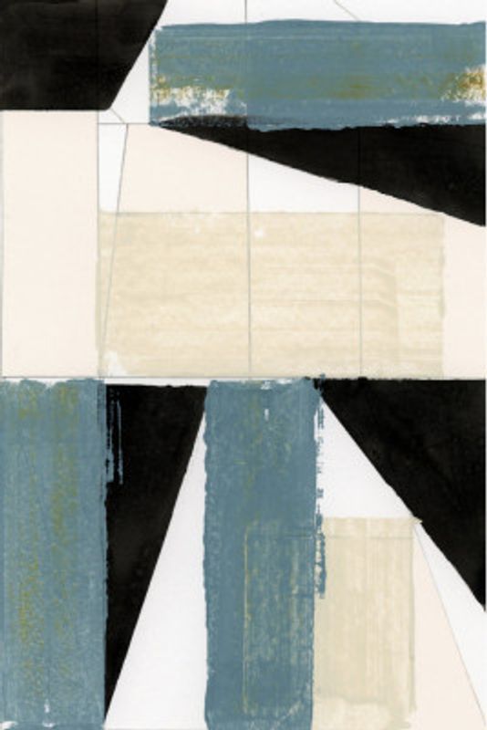 Abstract Blue Shapes No2 Print