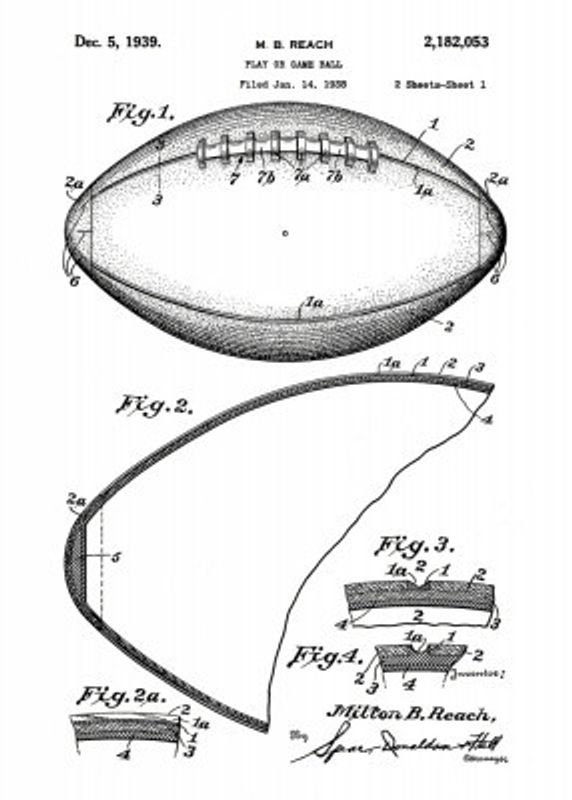 Football Patent 1938