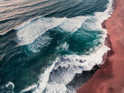 Breathtaking Aerial View Of Ocean Waves