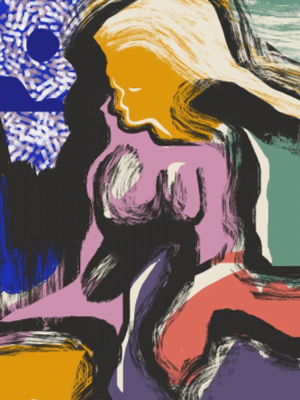 Sitting Muse Abstract