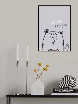Peak a Boo woodland Bear - Simple Boho Kids &amp; baby nursery