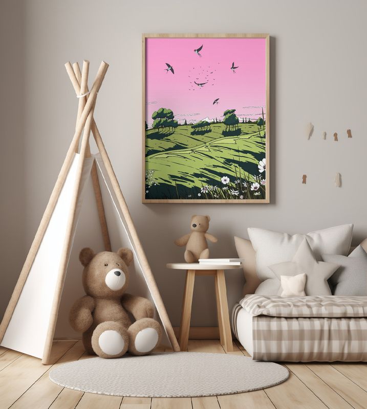 Landscape In The Summer Sunset