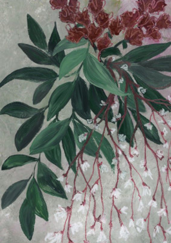 Uriela red and green bouquet