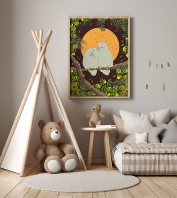 Love Birds Whispers of the Jungle Night