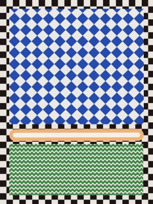 Geometric Pattern With Blue And White Diamonds