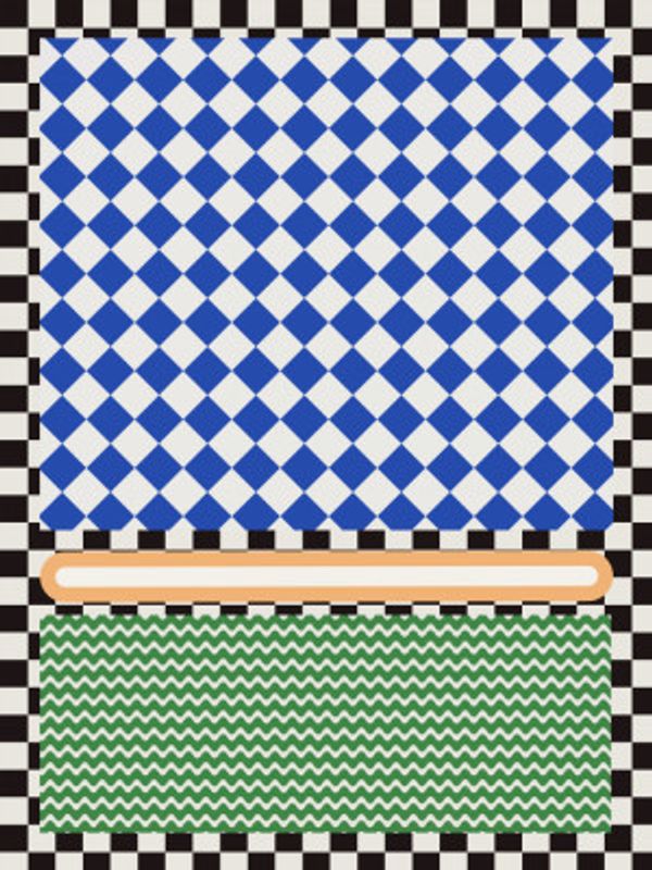 Geometric Pattern With Blue And White Diamonds