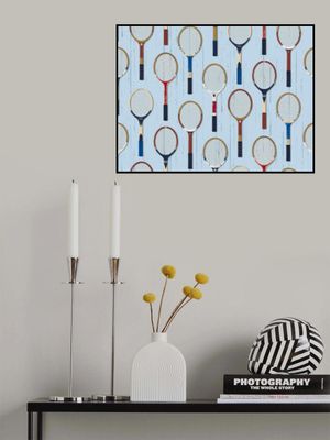 Vintage Tennis Rackets Light Blue