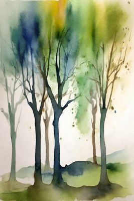 Watercolour Trees 1