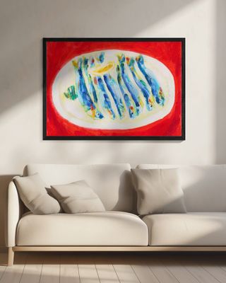 Plate of Anchovies, Tamara Jare, oil on canvas