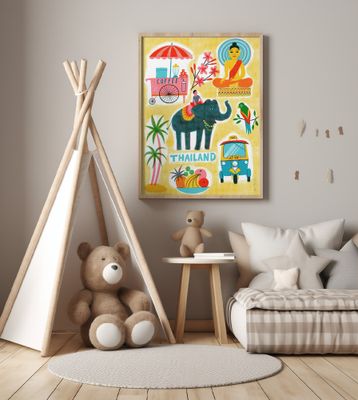 Screenprint Vintage Travel Thailand