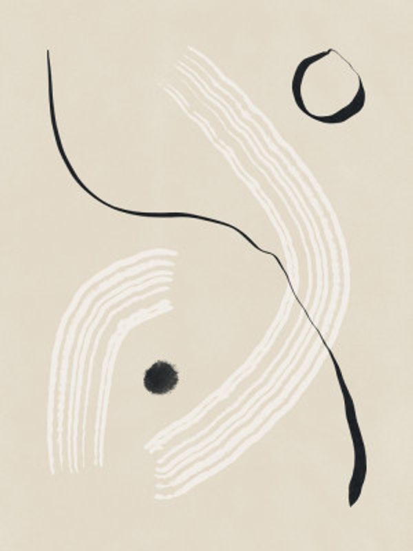 Abstract neutral line art minimalist