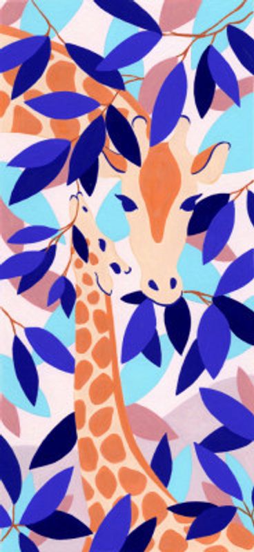 Giraffes baby and mom