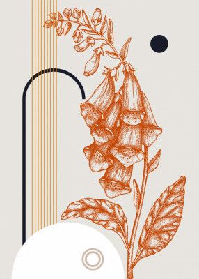 Summer Flowers Collage in Retro Style