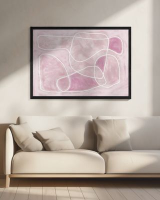 Pastel pink line drawing