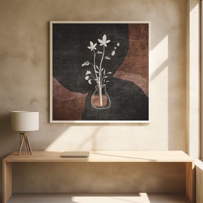 Turuncu Sulu Cicek03 Mat Renk