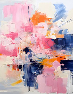 Blush Indigo Abstract Print First 4x