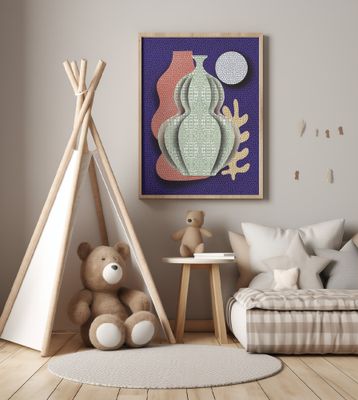 Pop Art Vase and Moon