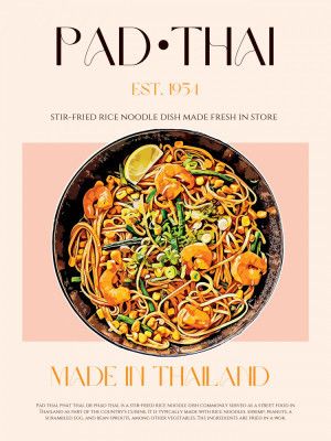 Elegant Illustration of Pad Thai