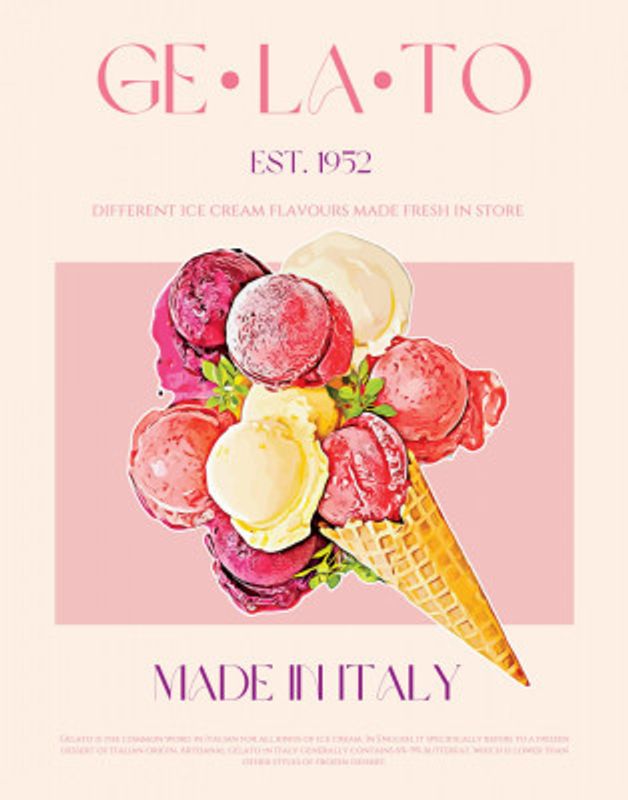 Vintage Style Gelato Poster