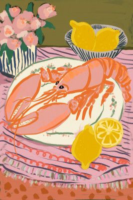 Vibrant Lobster Still Life