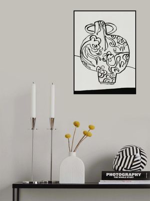 Black and White Floral Vase