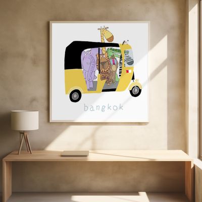 Jungle Animals Take a Ride in a Bangkok Tuk Tuk by Carla Daly