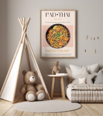 Elegant Illustration of Pad Thai