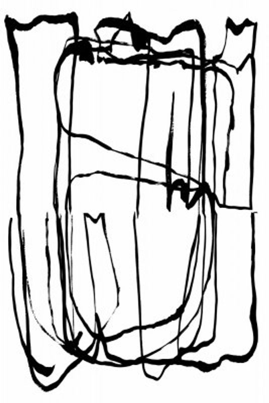 Dancing Stems Abstract Ink Botanical Art Print