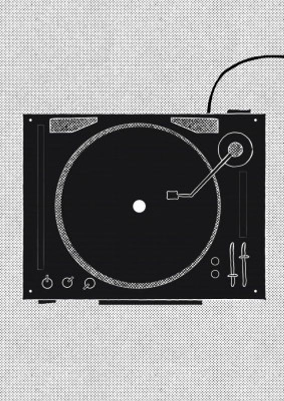 Black And White Turntable