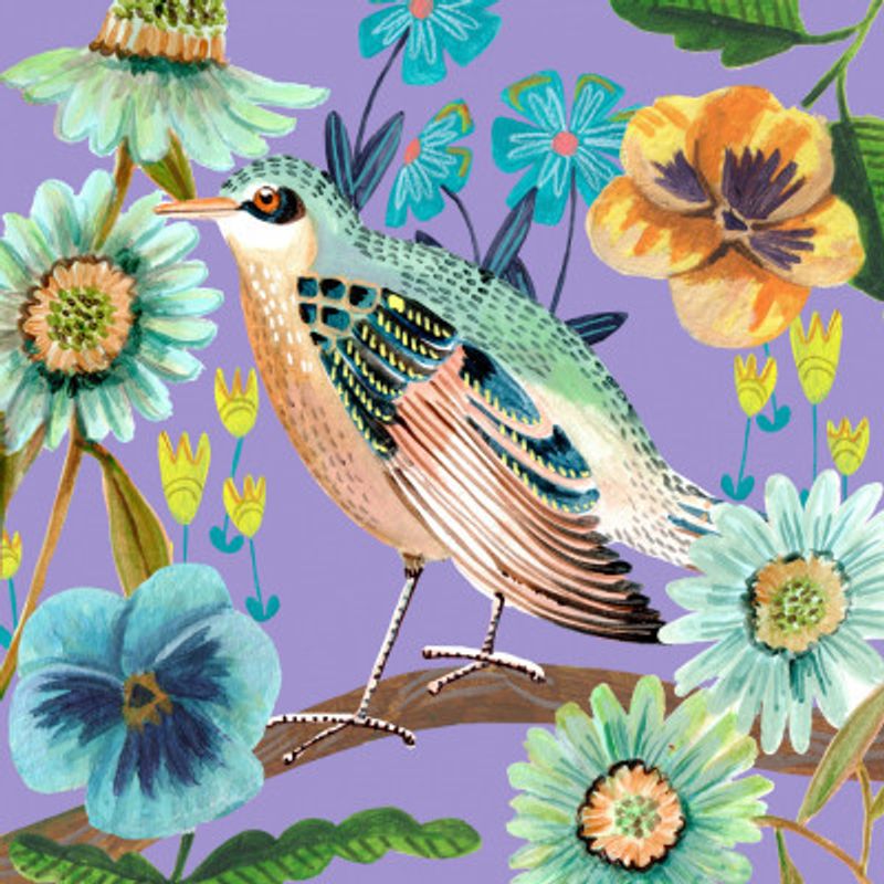Bird and Flowers