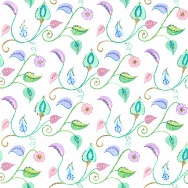 Colorful Leaves Pattern and Flowers