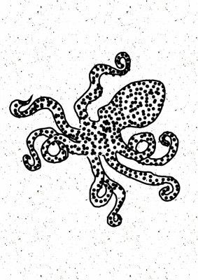 Black Dot patterns Octopus