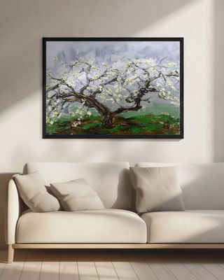 Blossoming Tree With Delicate White Flowers