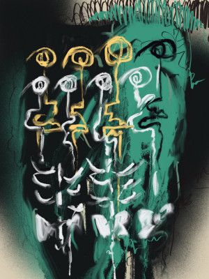 Ink and oil abstract 04