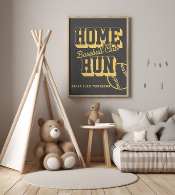 Home Run Baseball Club   Gray Yellow
