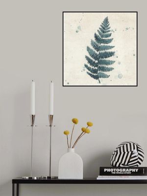 Teal watercolor fern 3