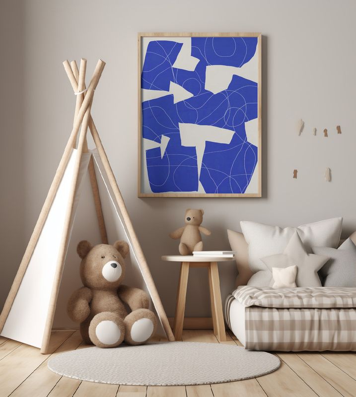 Bold Blue Geometric Shapes