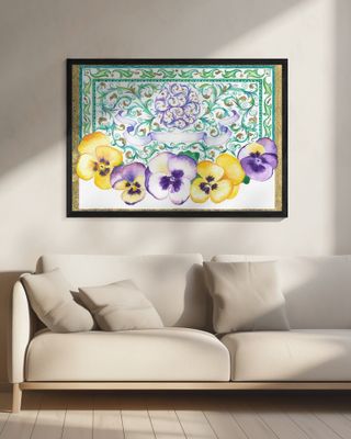 Floral Patterns and Purple and Yellow Pansies